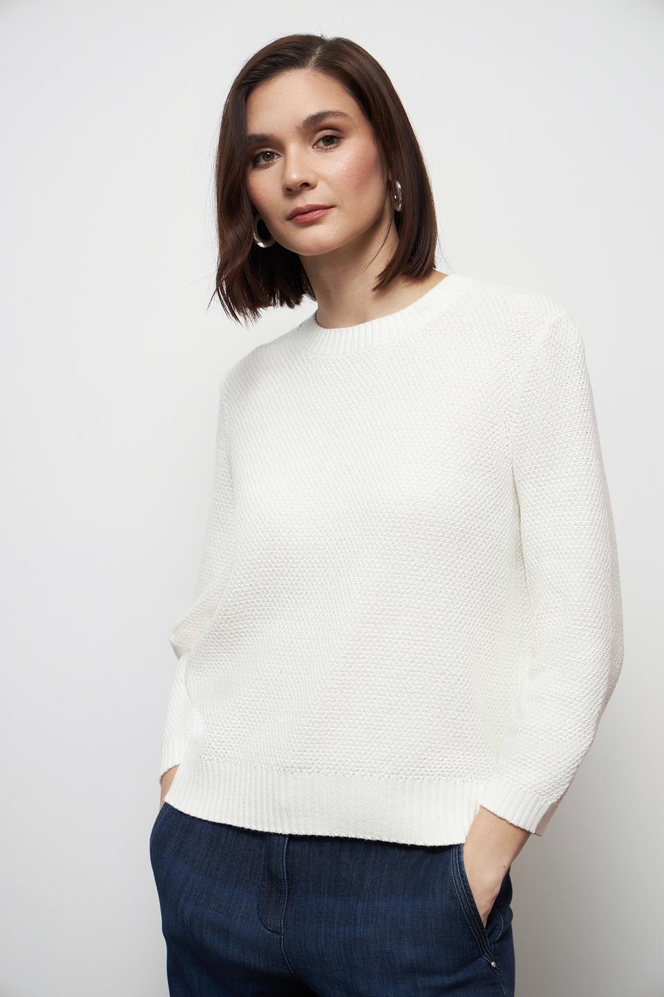 Пуловер Gerry Weber белый с текстурой