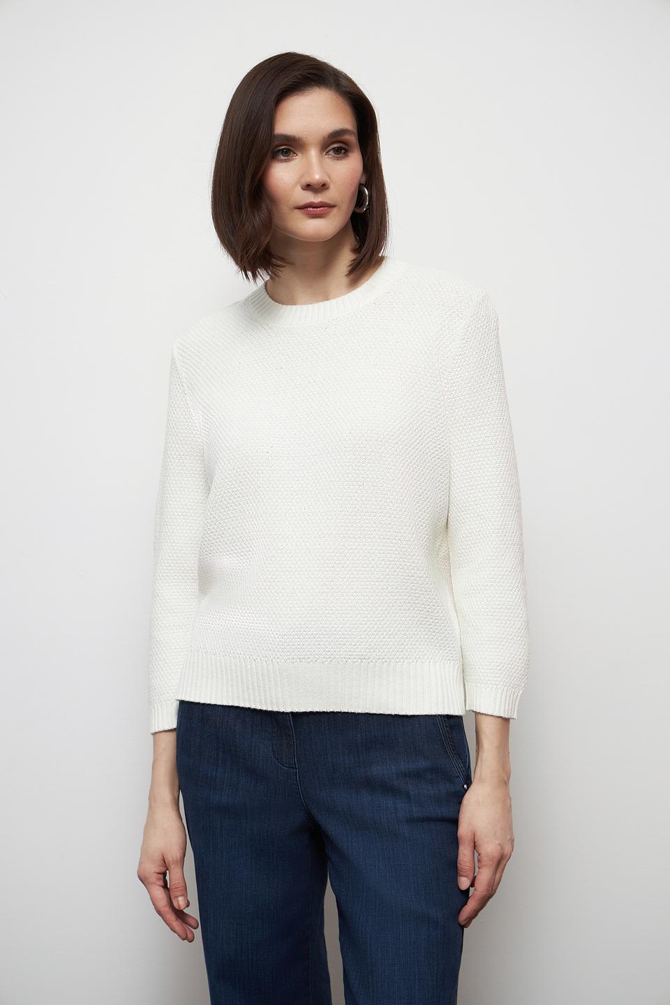 Пуловер Gerry Weber белый с текстурой