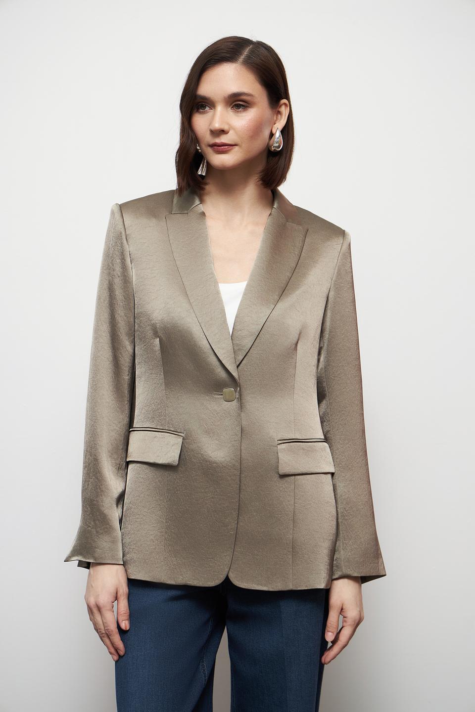 Жакет Marc Cain атласный бежевый