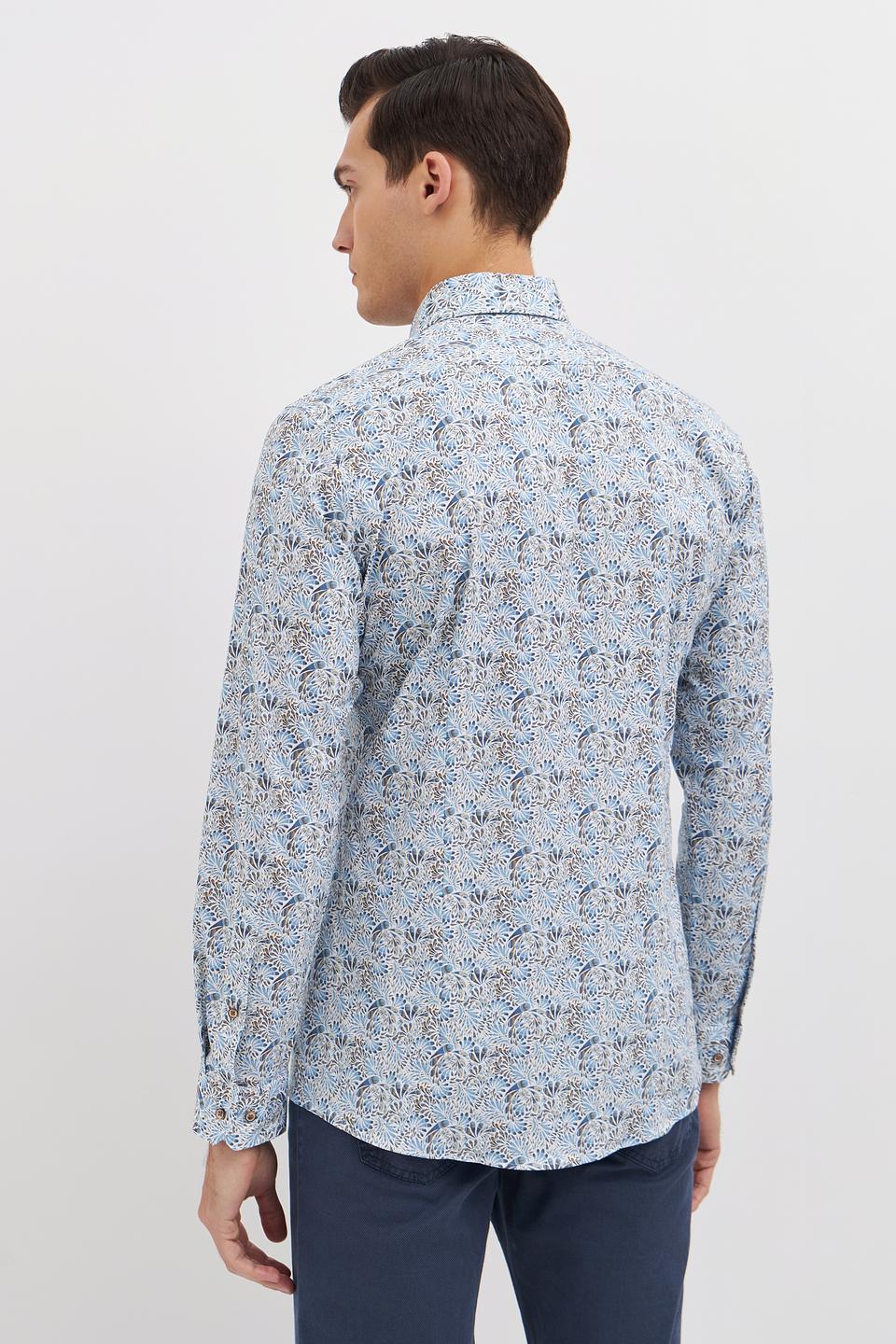 Рубашка Venti с принтом голубой