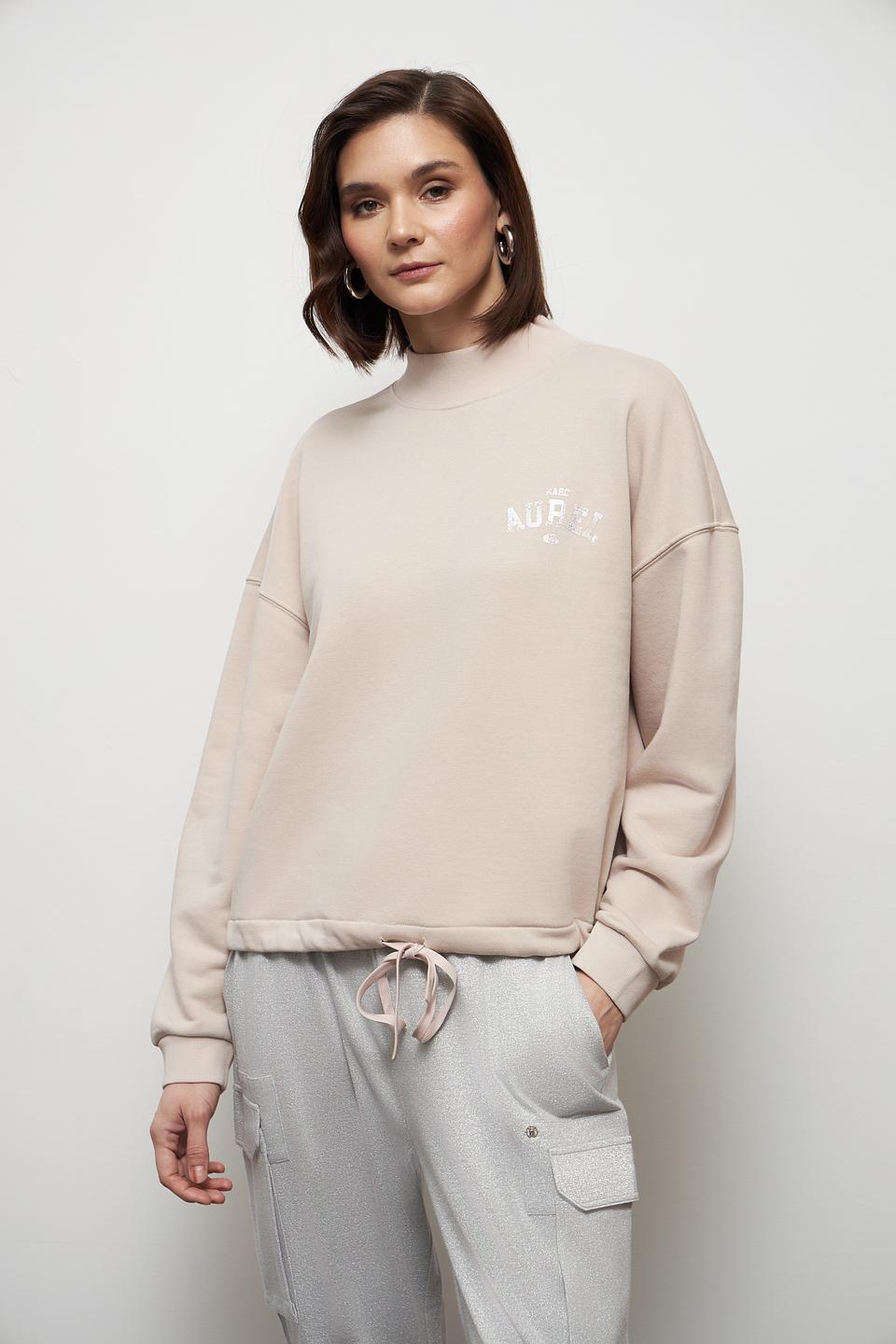 Пуловер Marc Aurel с логотипом бежевый