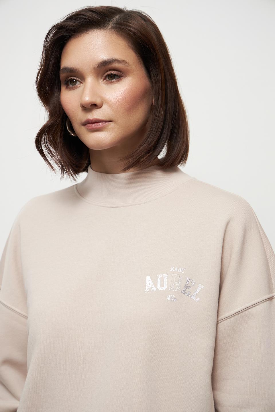 Пуловер Marc Aurel с логотипом бежевый