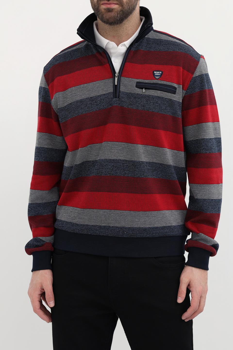Джемпер Monte Carlo в полоску красный
