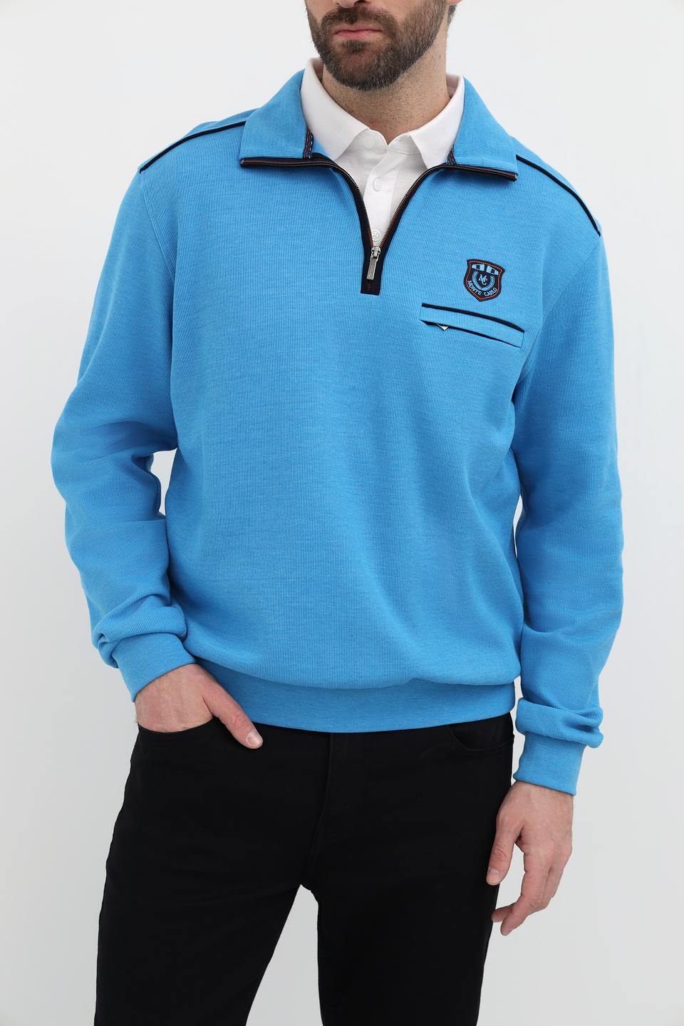 Джемпер Monte Carlo голубой с молнией