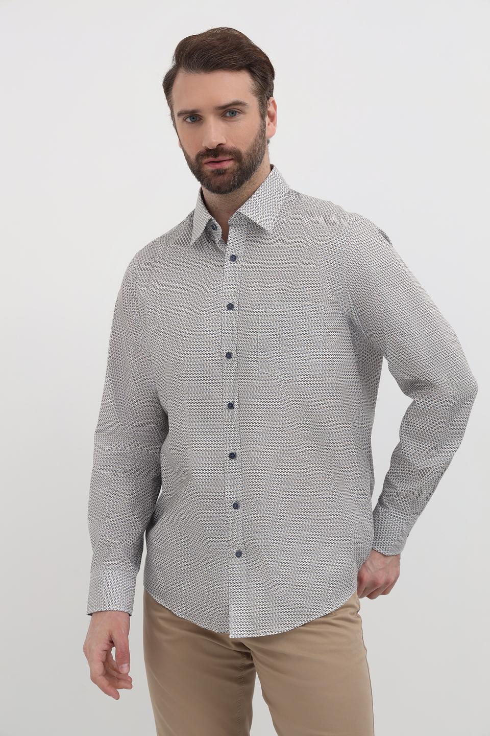 Рубашка Casa Moda с принтом серая