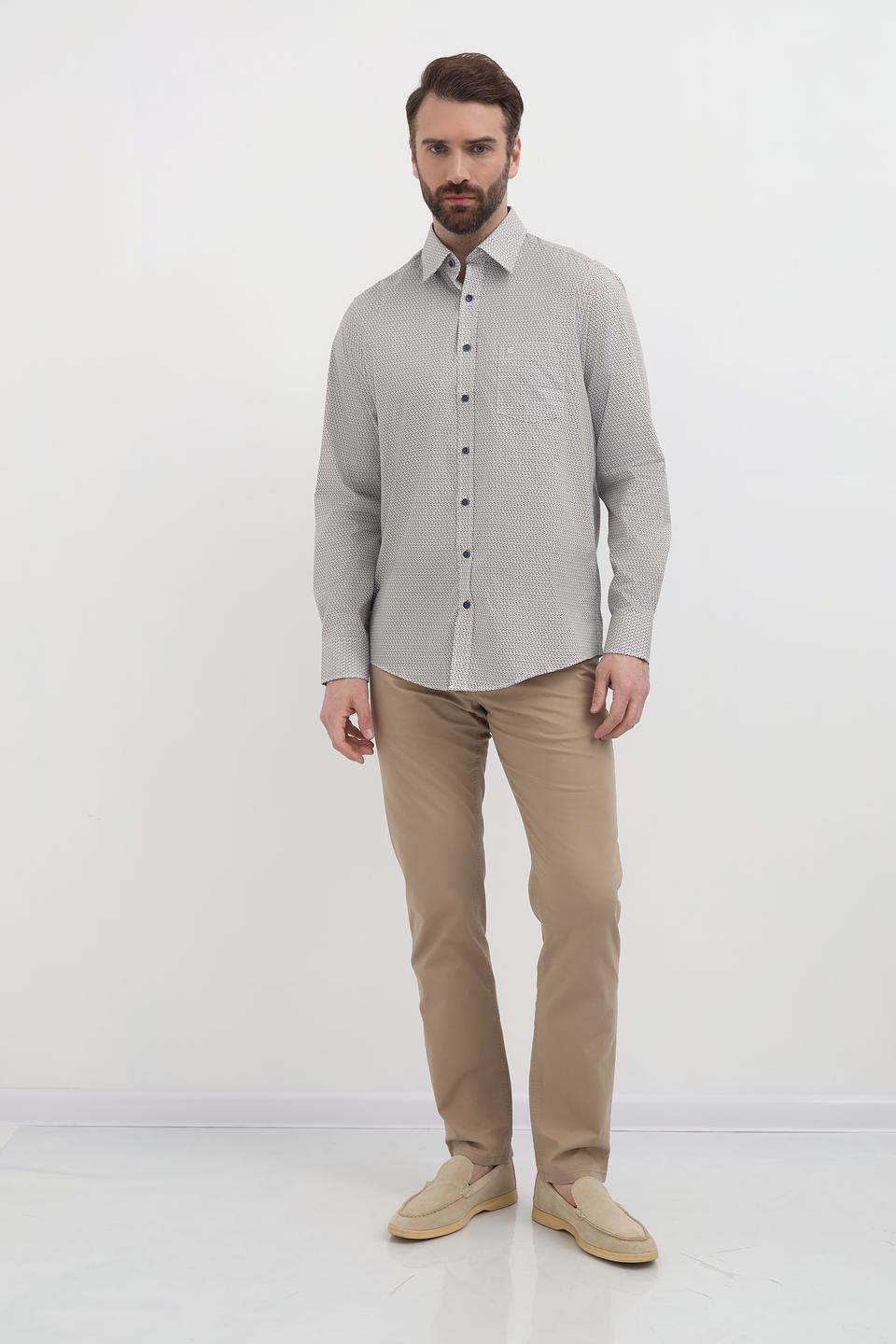 Рубашка Casa Moda с принтом серая