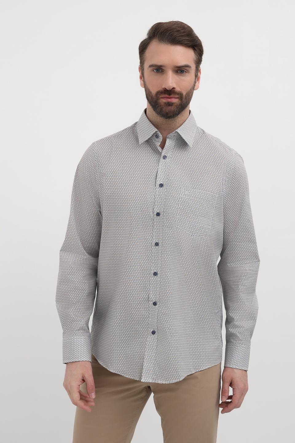 Рубашка Casa Moda с принтом серая