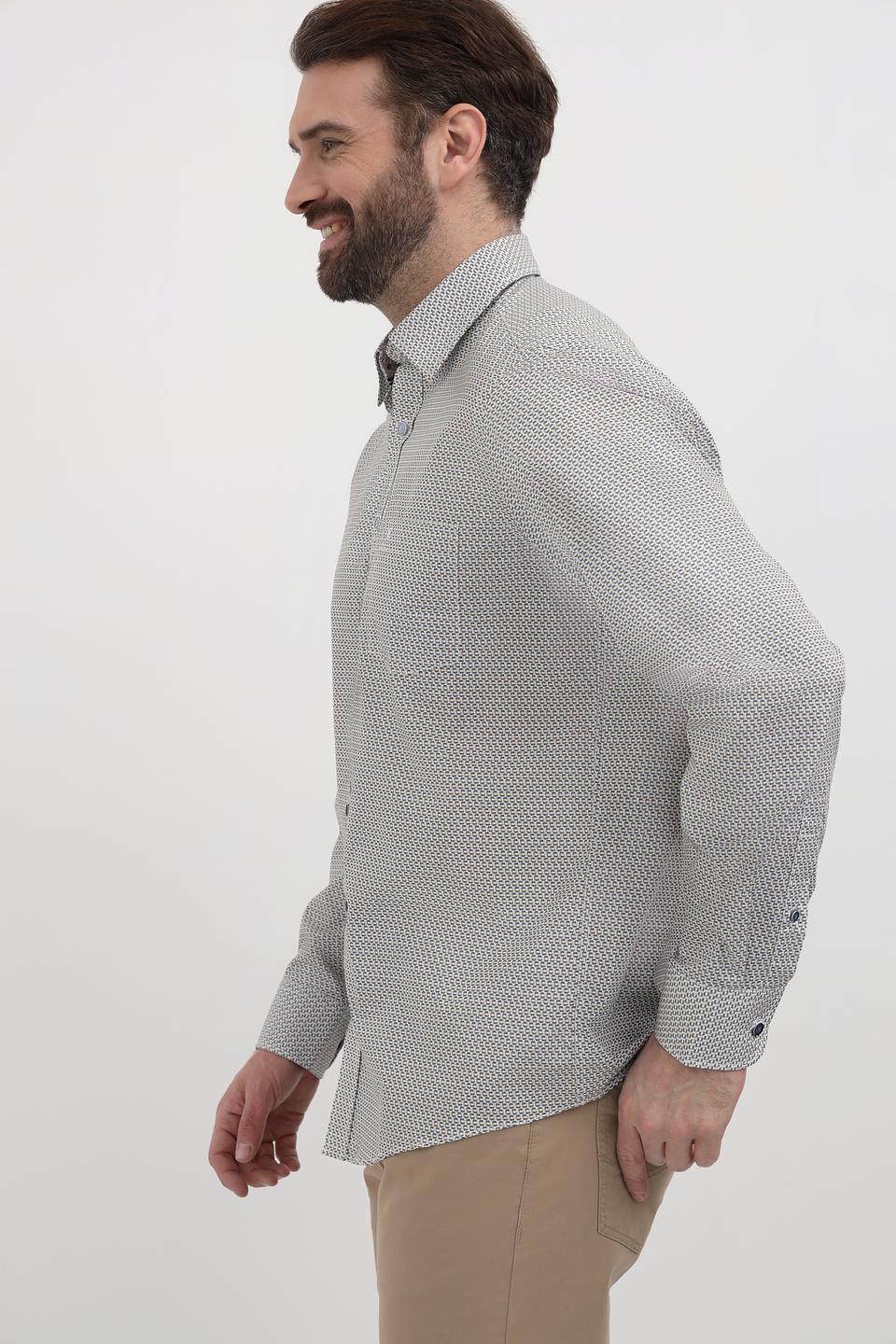 Рубашка Casa Moda с принтом серая