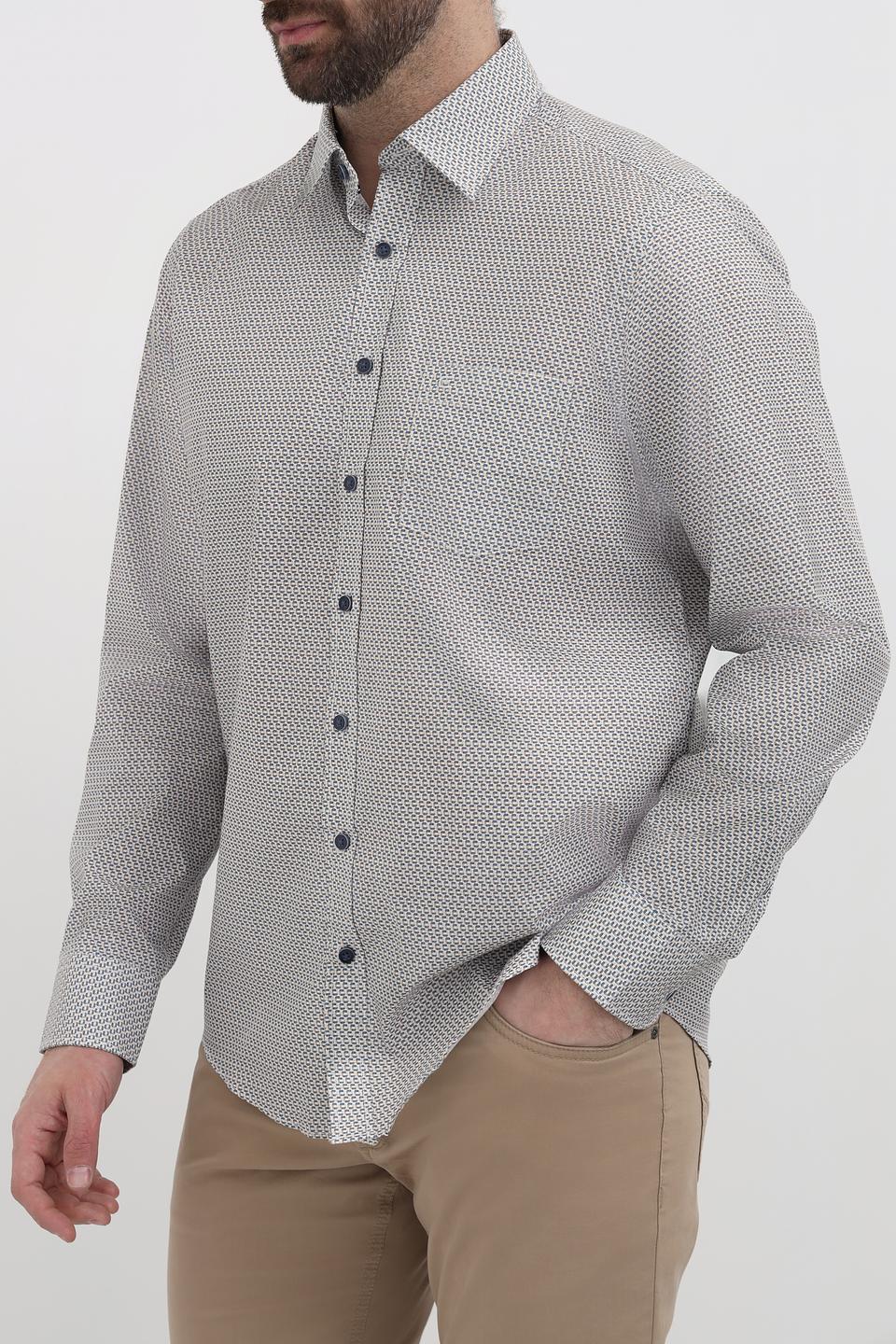 Рубашка Casa Moda с принтом серая