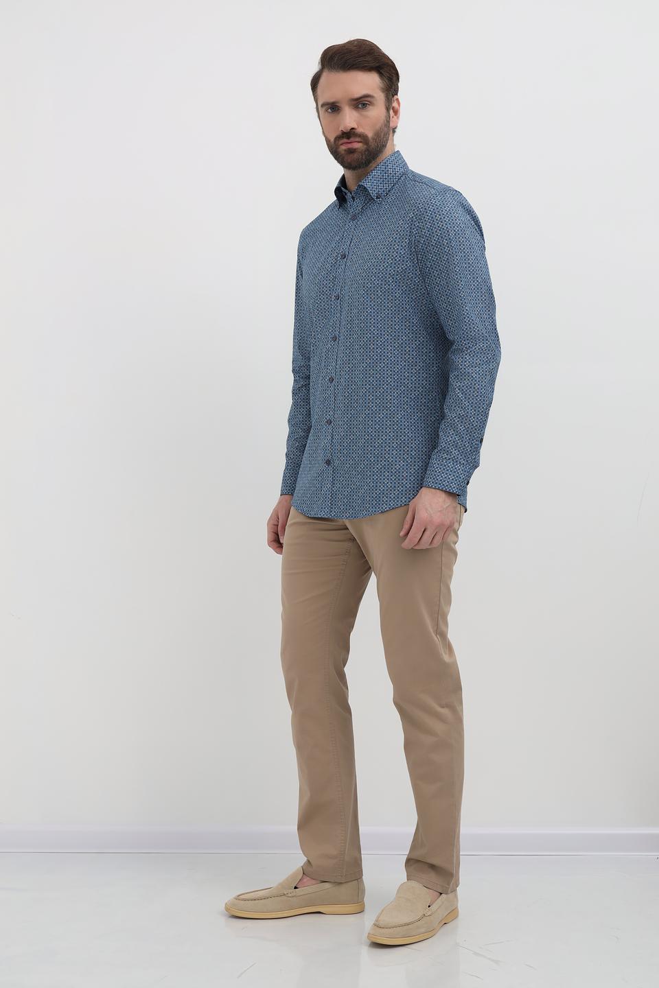 Рубашка Venti с принтом синий