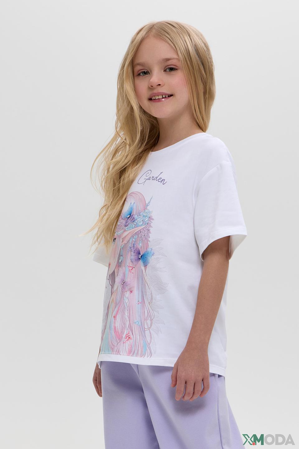 Белая футболка Choupette для девочки с принтом