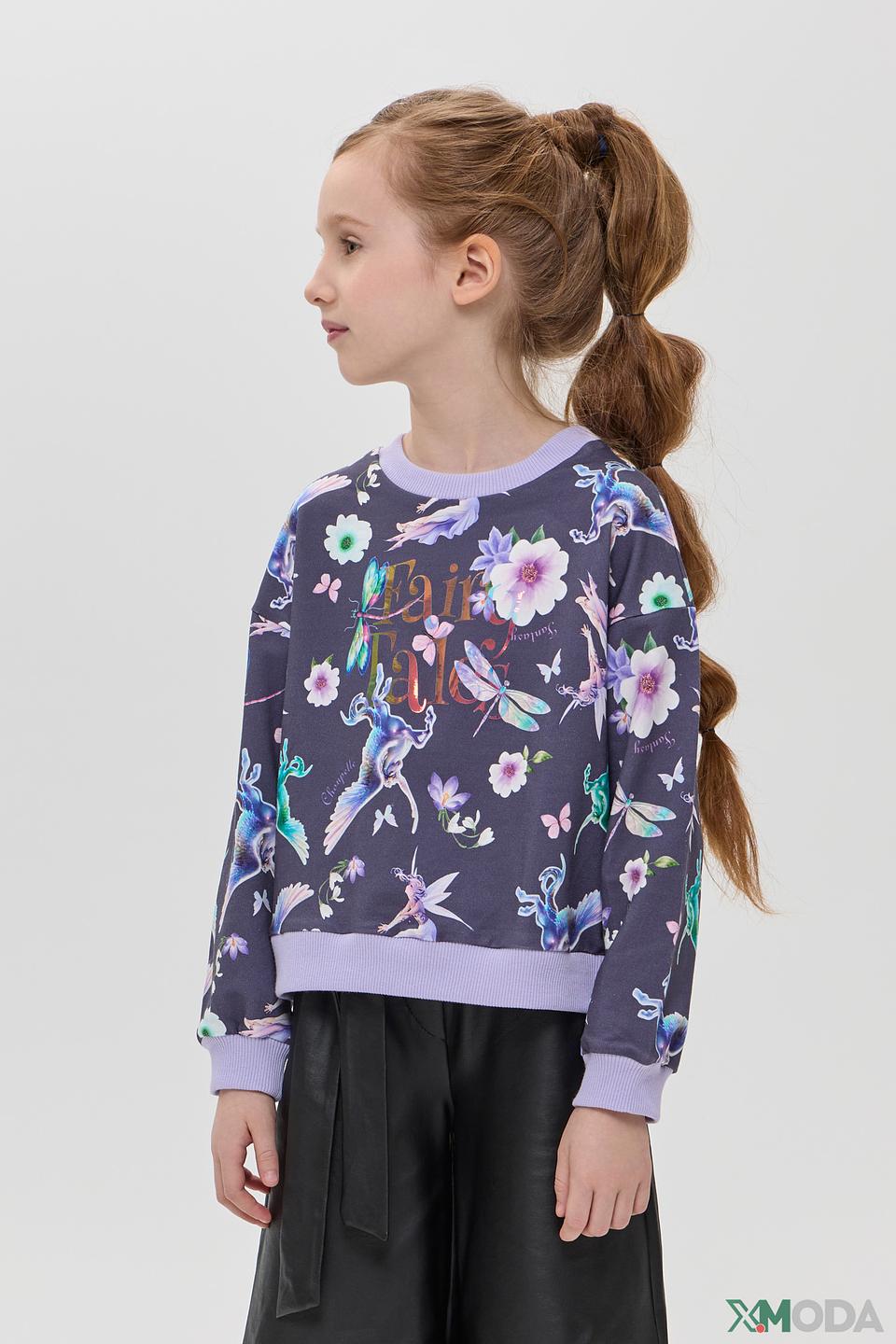 Джемпер Choupette, фиолетовый, сказочный принт