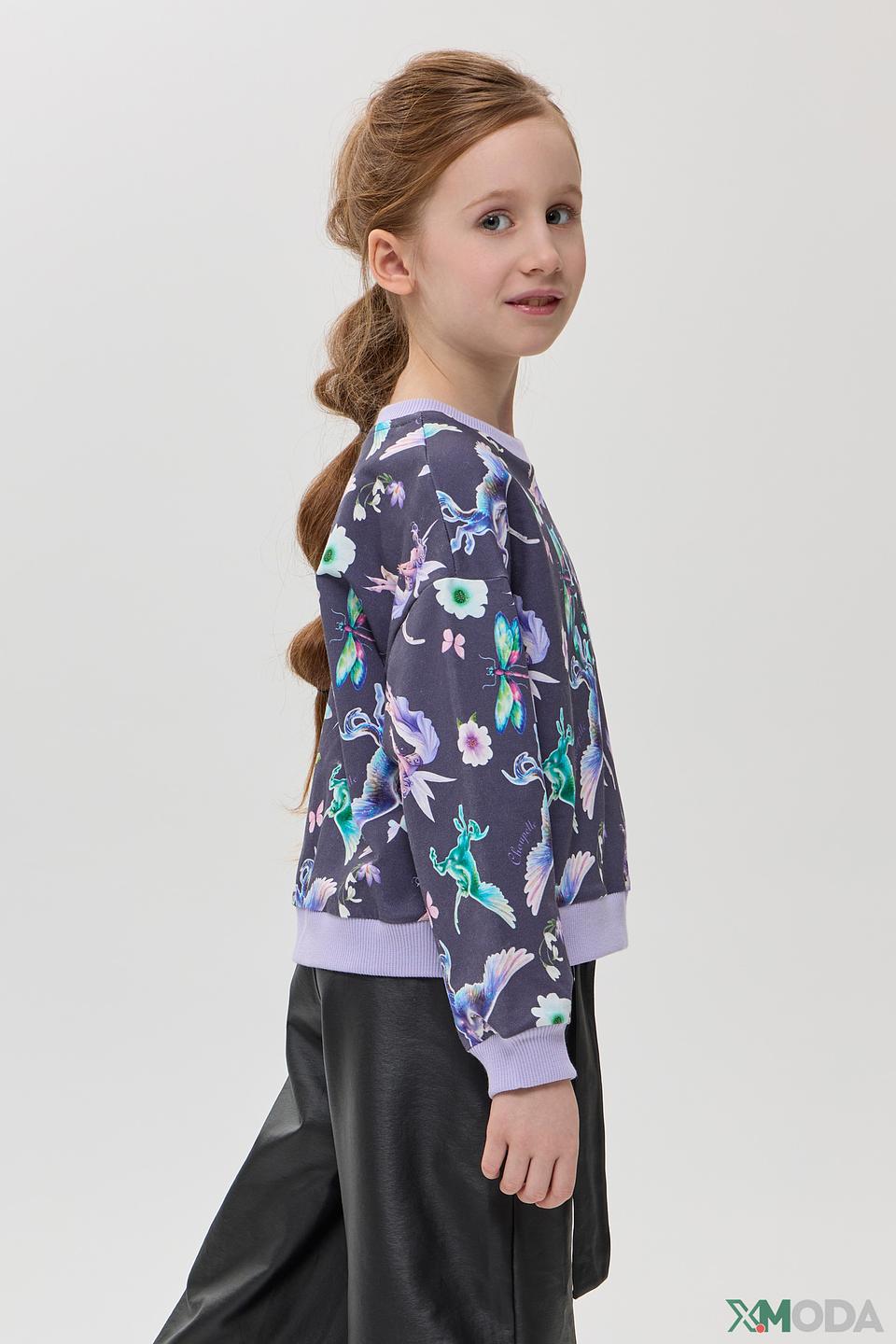 Джемпер Choupette, фиолетовый, сказочный принт