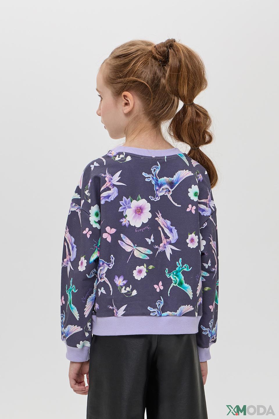 Джемпер Choupette, фиолетовый, сказочный принт