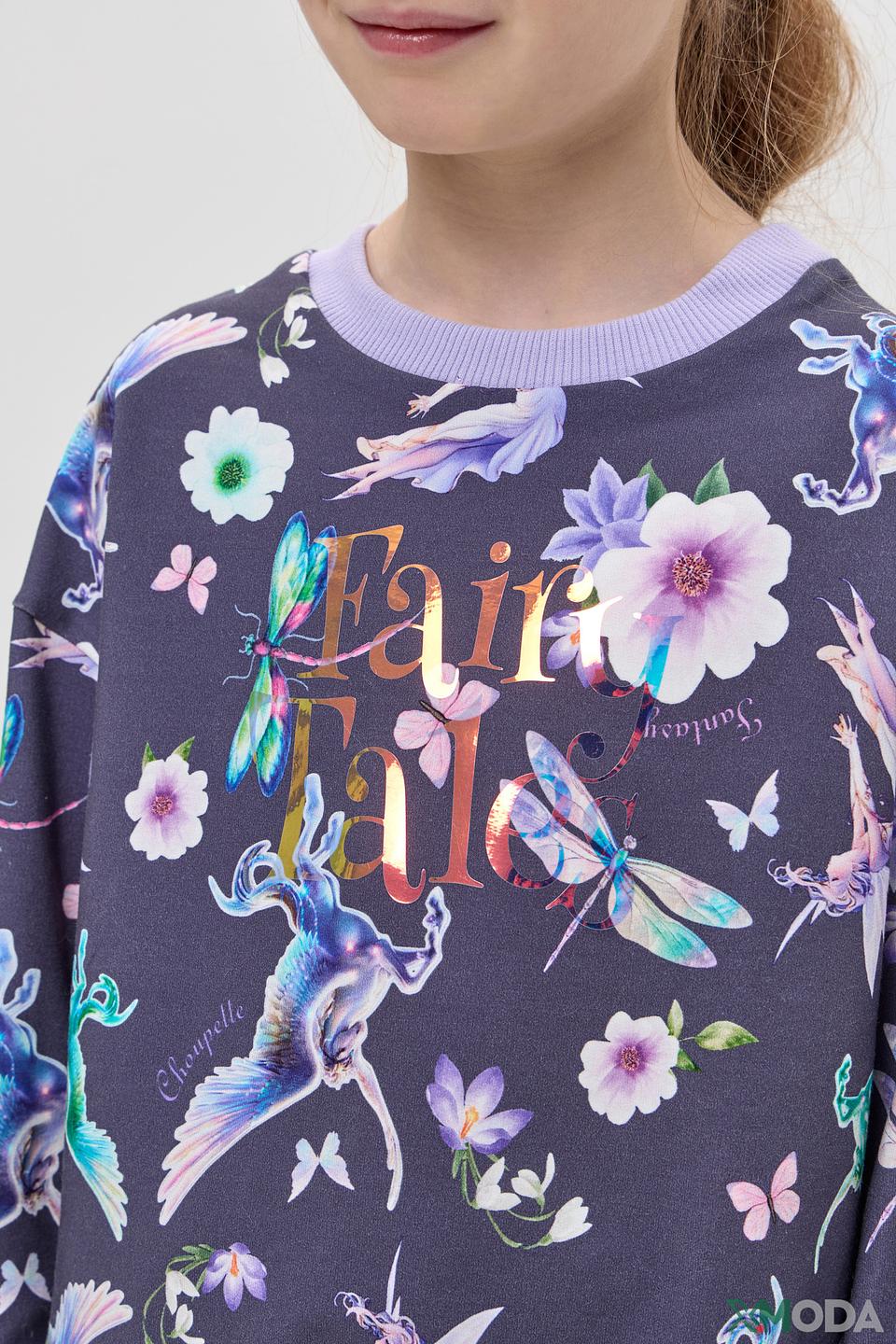 Джемпер Choupette, фиолетовый, сказочный принт