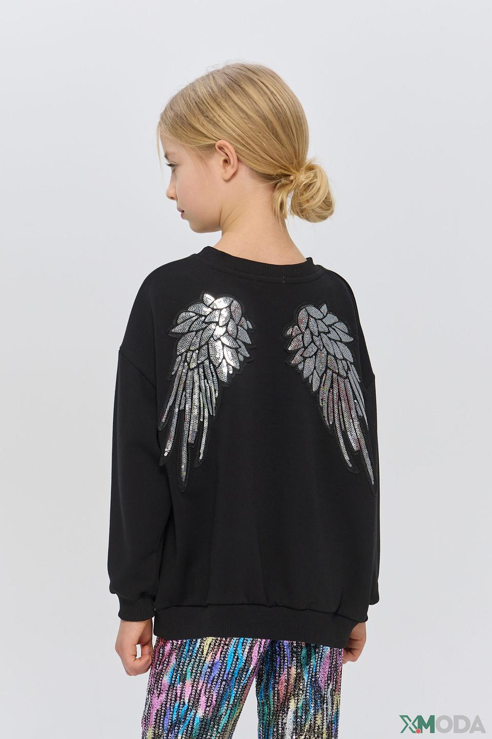 Джемпер Choupette детский чёрный с крыльями