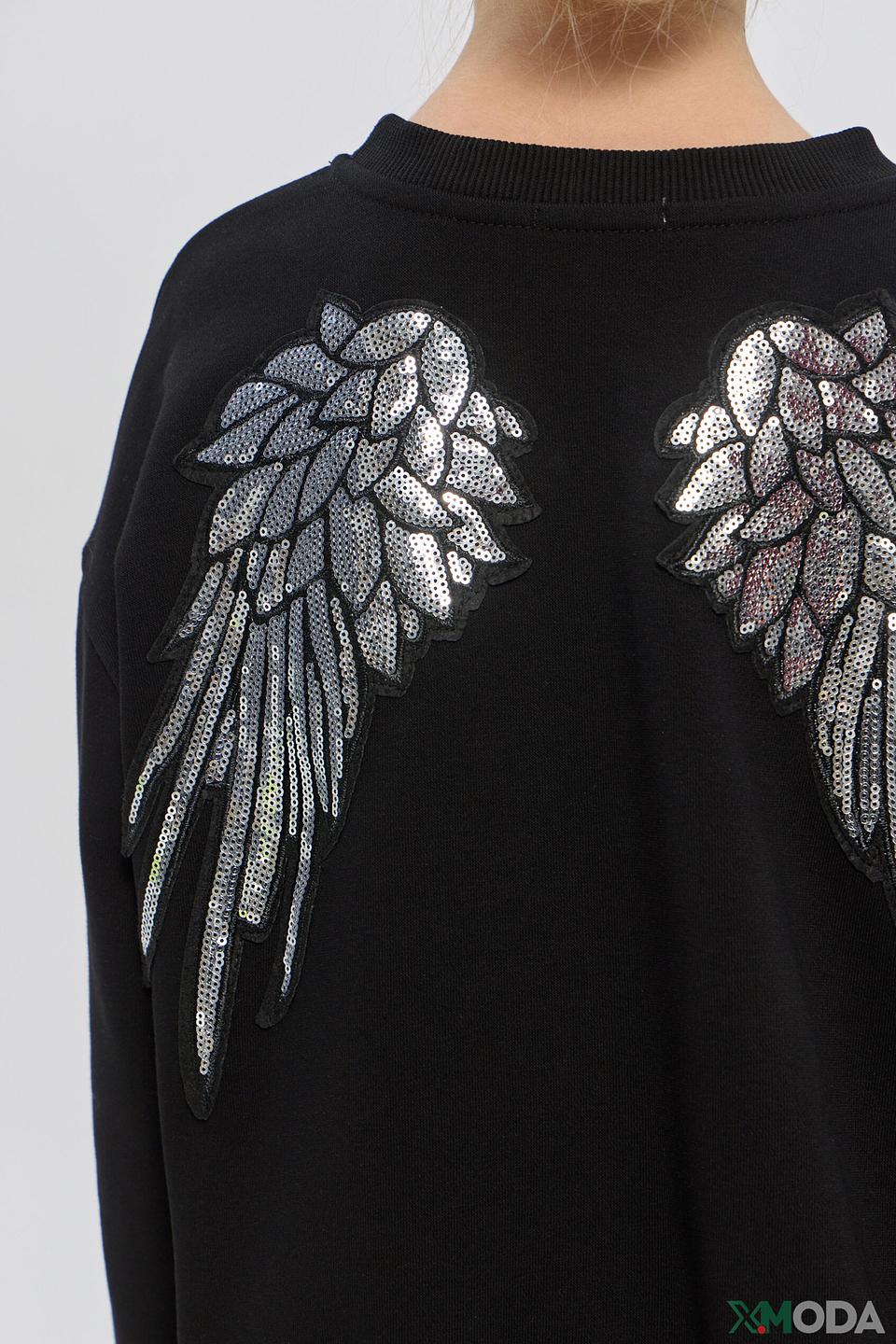 Джемпер Choupette детский чёрный с крыльями