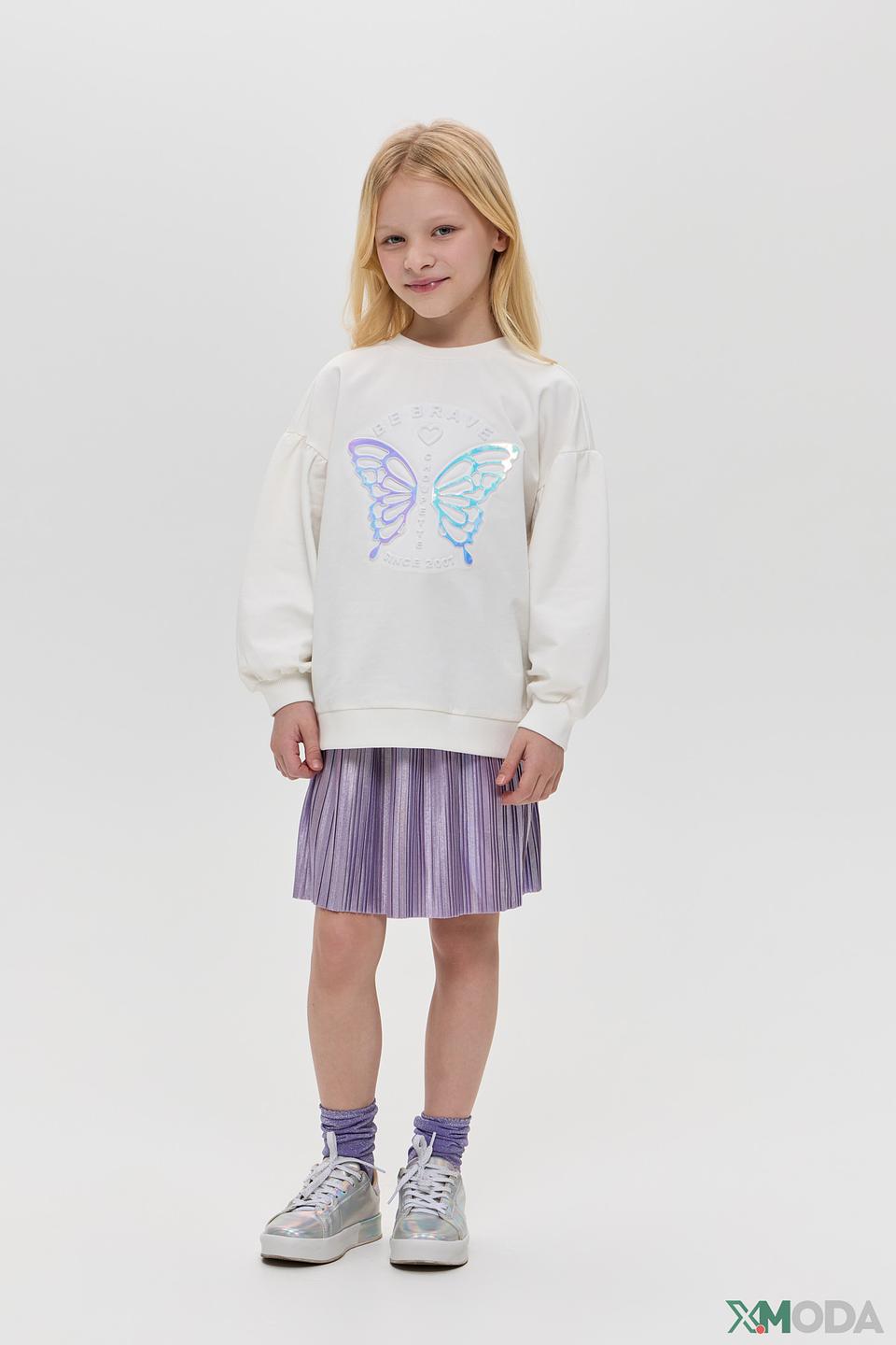 Юбка плиссе Choupette для девочки сиреневая