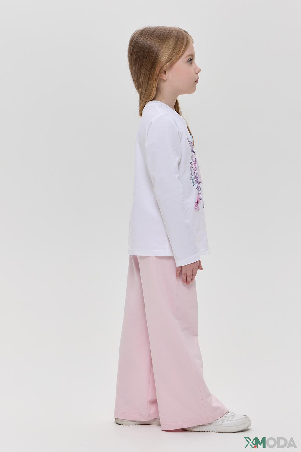 Лонгслив для девочки Choupette, белый с единорогом