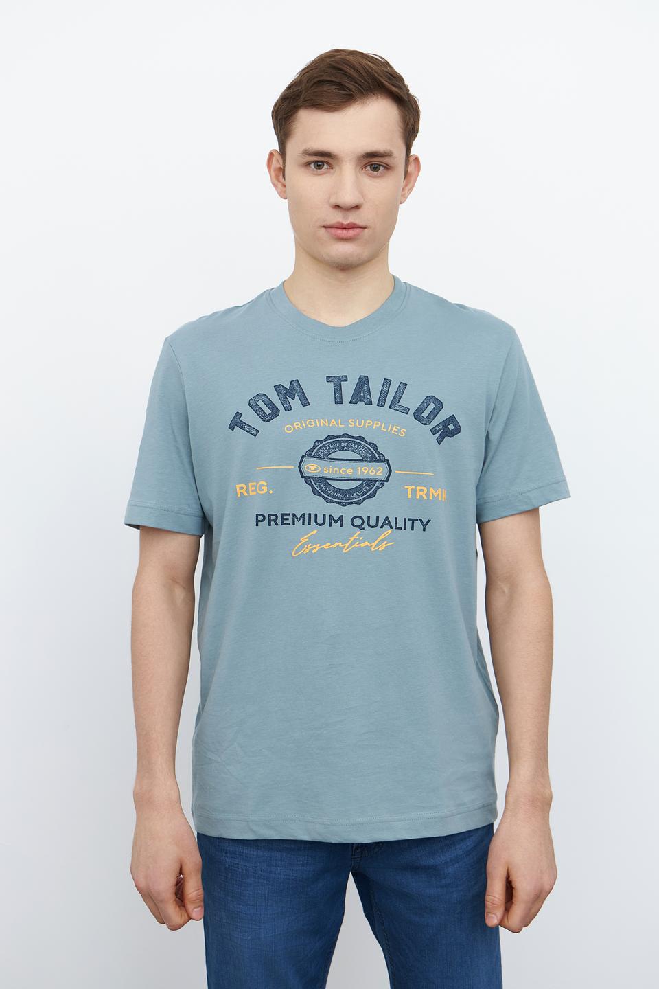 Футболка Tom Tailor голубая с принтом