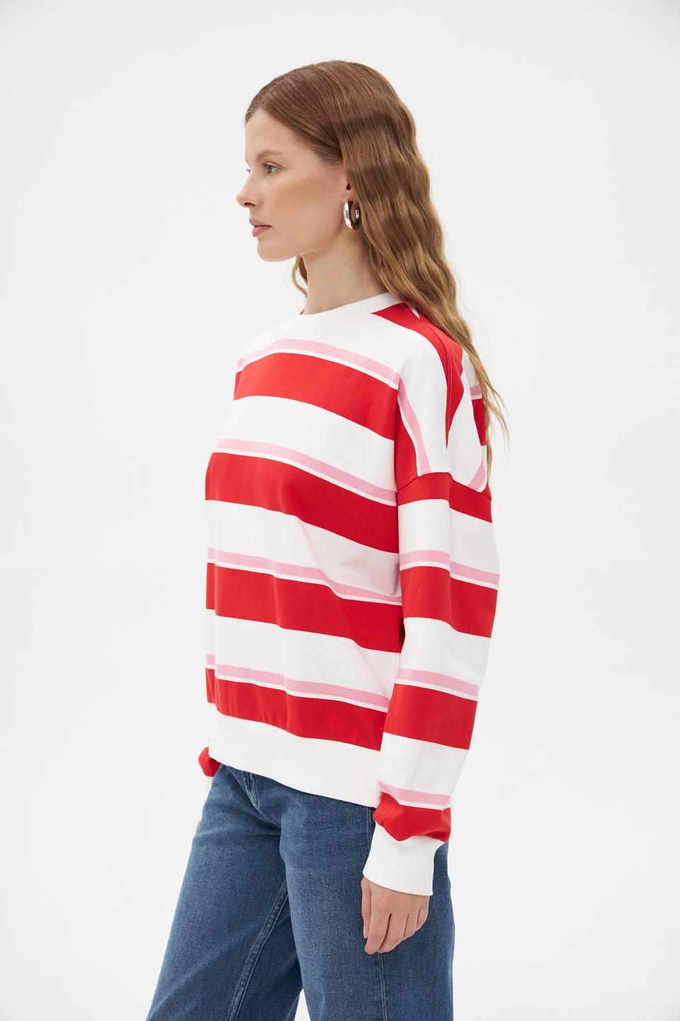 Пуловер Tom Tailor в полоску красный