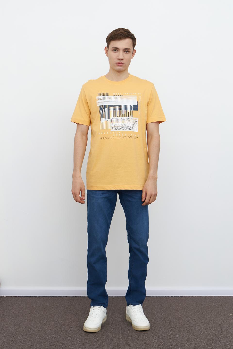 Футболка Tom Tailor с принтом горчичный