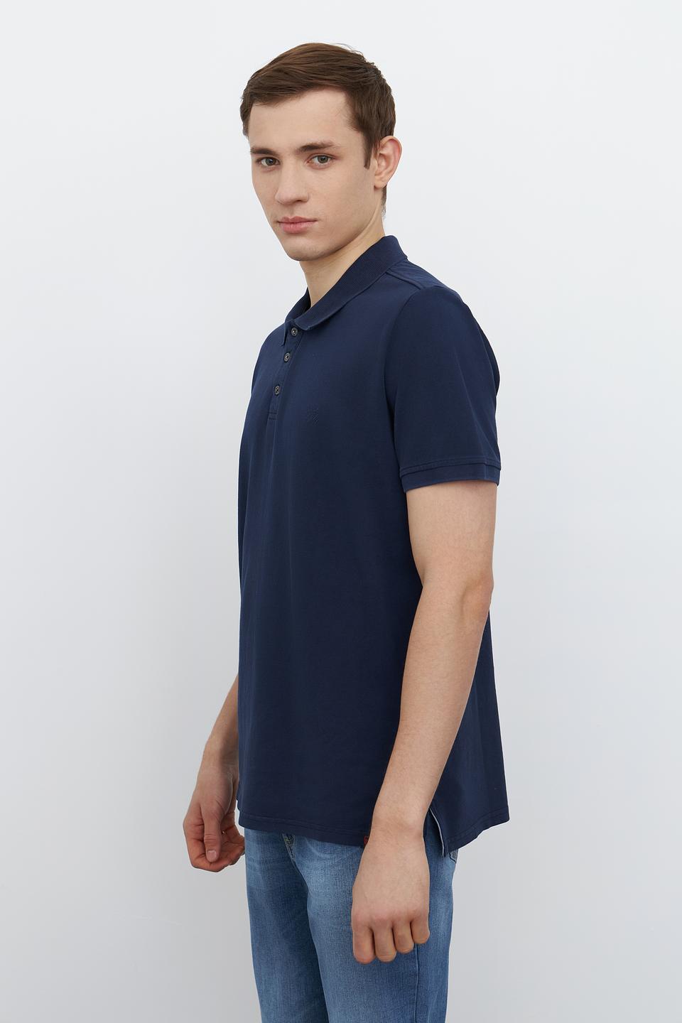 Поло Time Zone мужское тёмно-синее