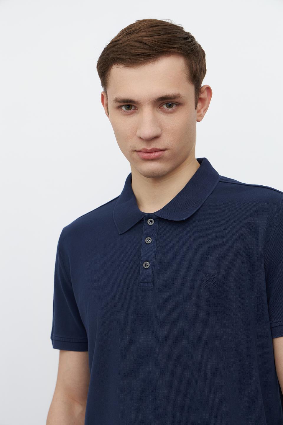 Поло Time Zone мужское тёмно-синее
