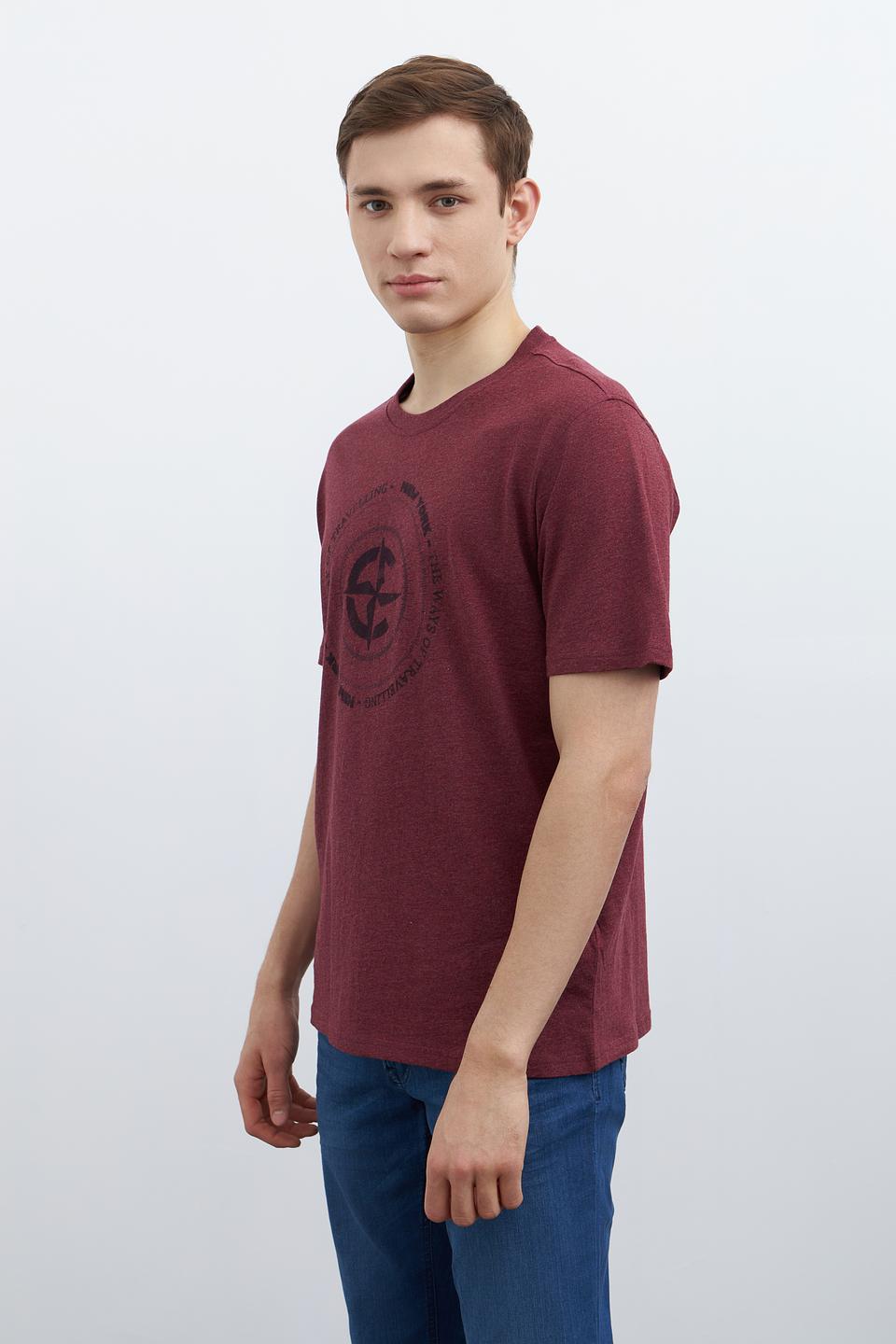 Футболка Casa Moda с принтом бордовый