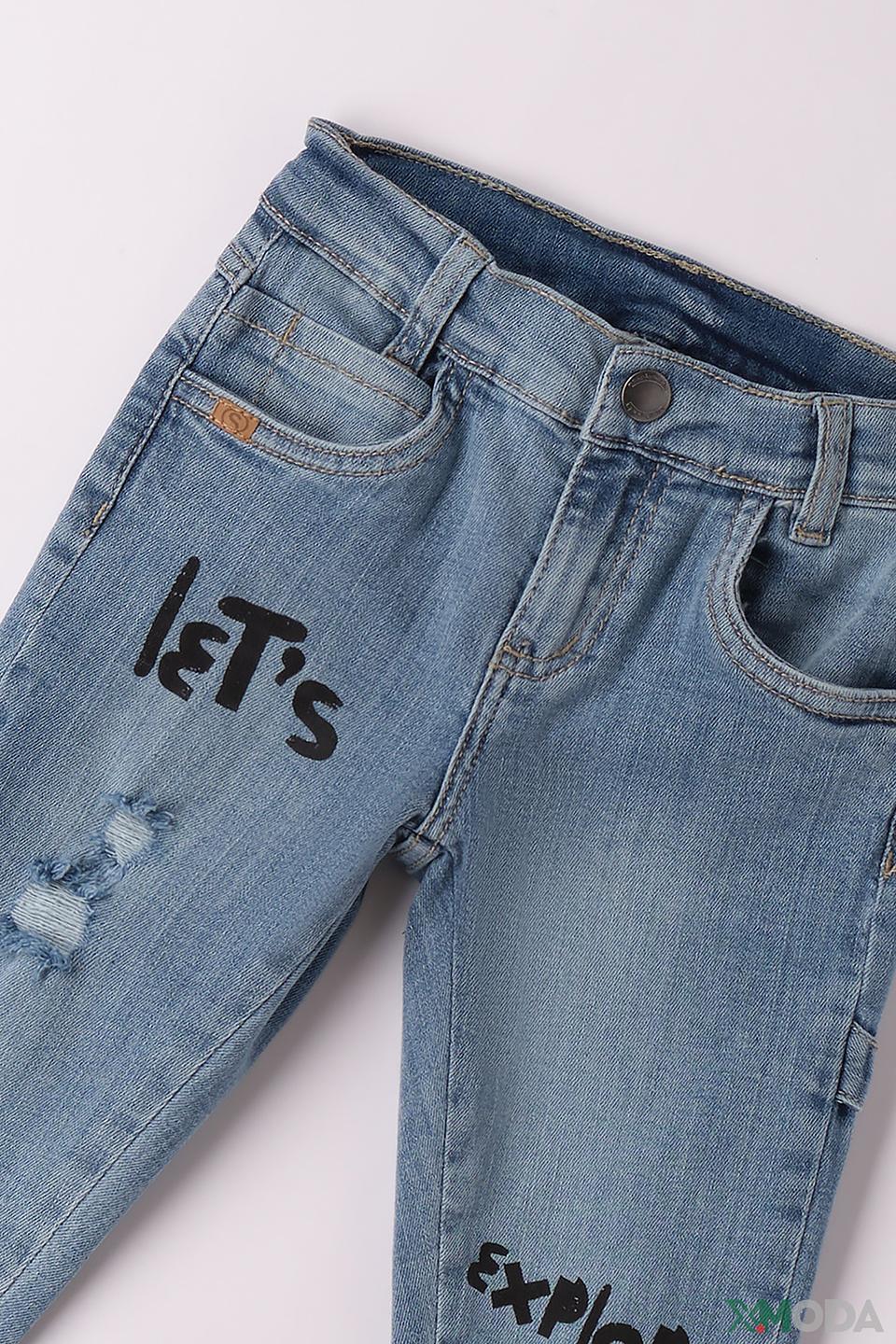 Джинсы Sarabanda голубой с принтом