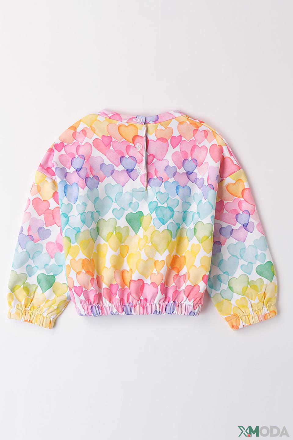 Джемпер Sarabanda дев. с сердечками мультиколор