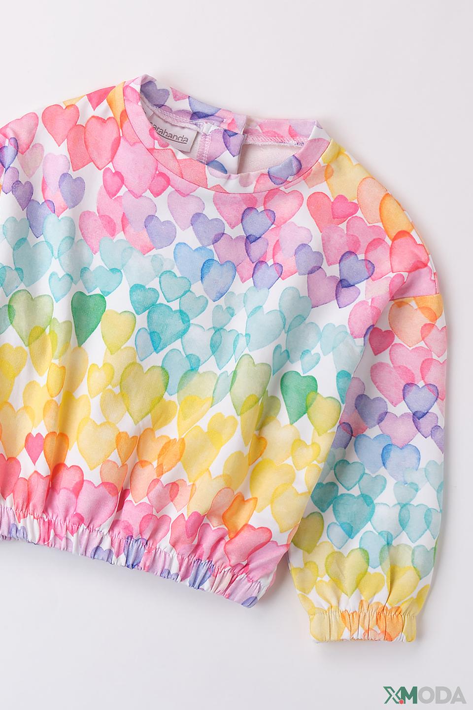 Джемпер Sarabanda дев. с сердечками мультиколор