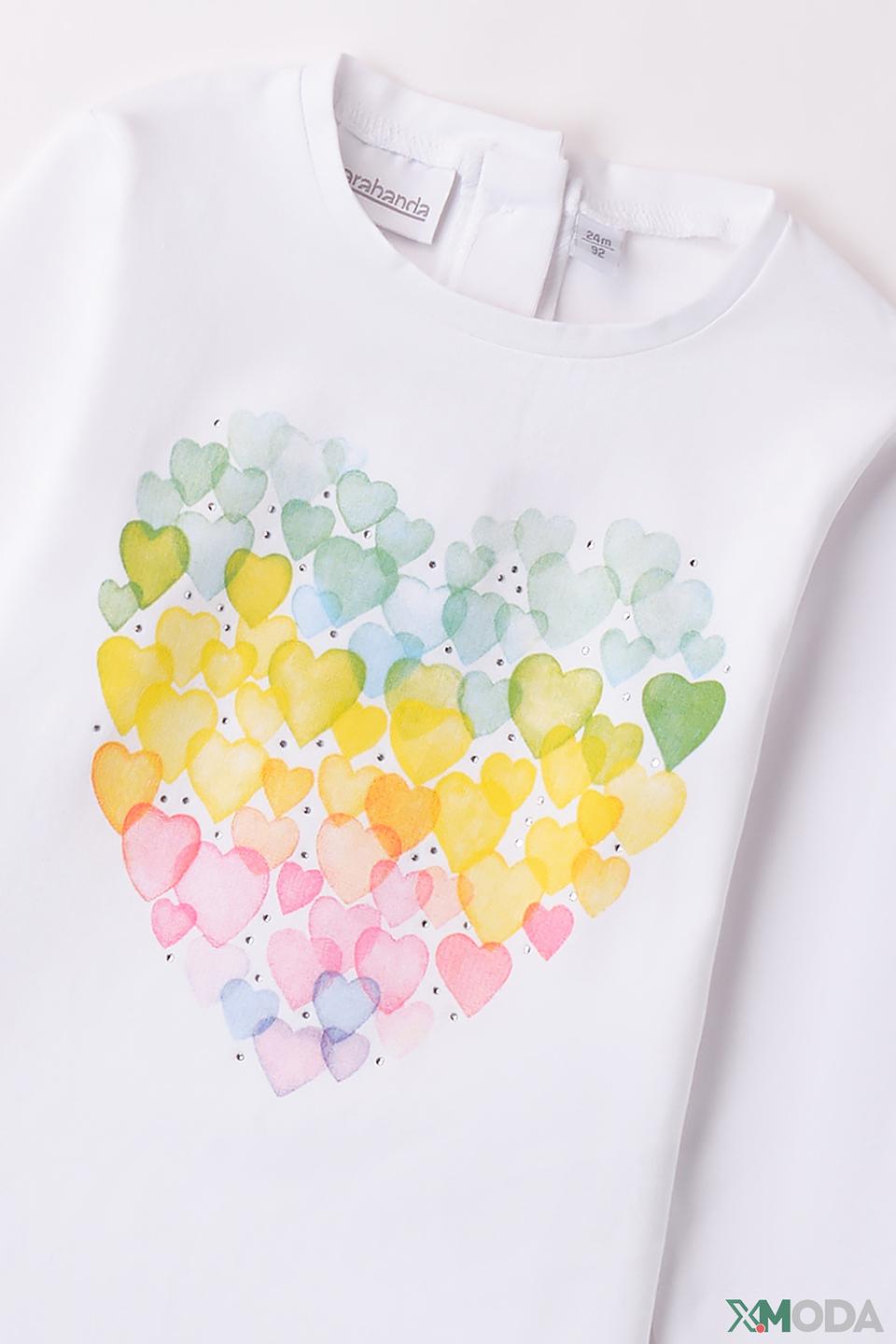 Джемпер Sarabanda дев. с сердечками белый