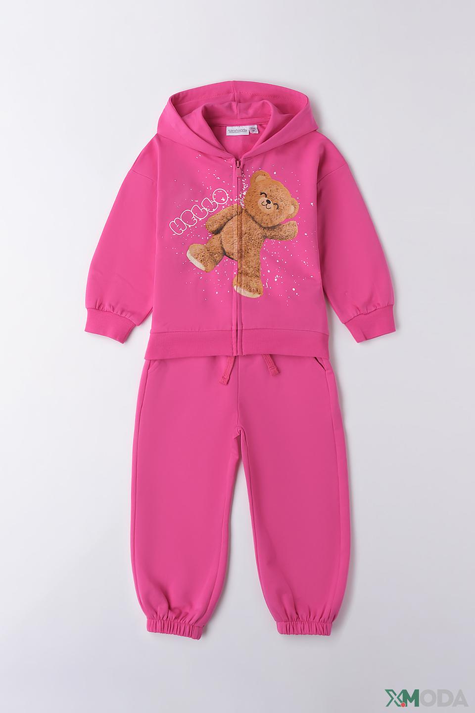 Джемпер Sarabanda с мишкой фуксия