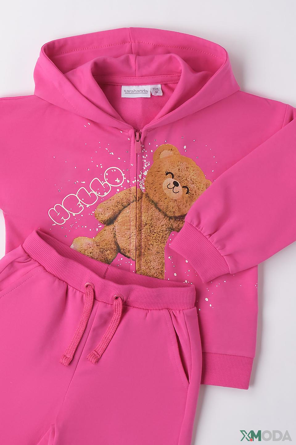 Джемпер Sarabanda с мишкой фуксия