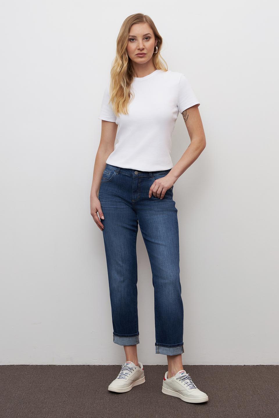 Джинсы Angels укороченные тёмно-синие