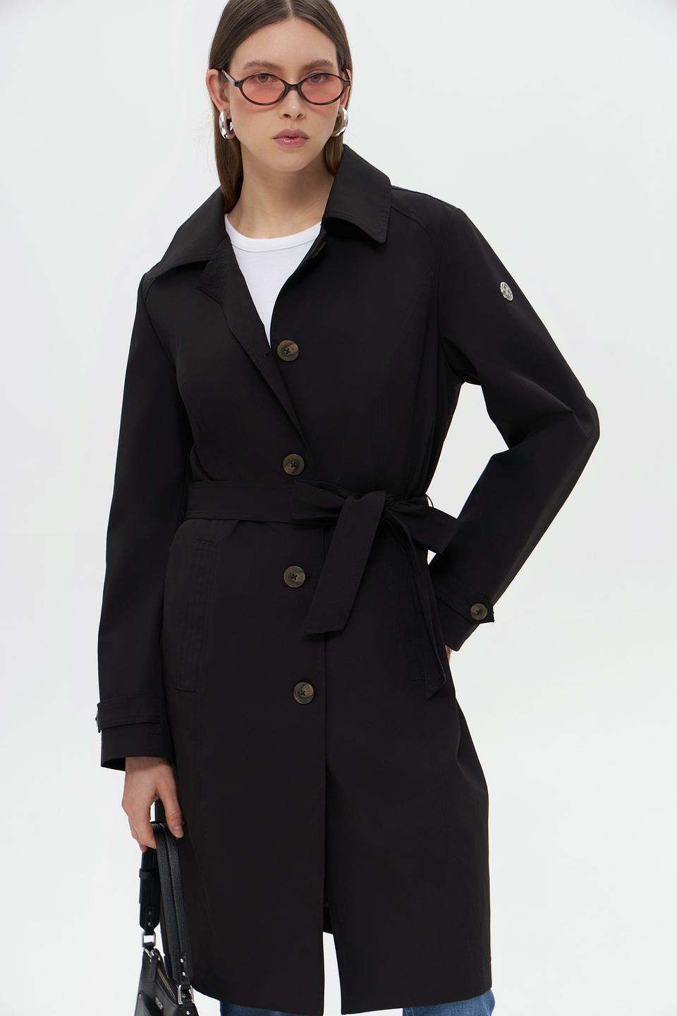 Плащ District классический чёрный