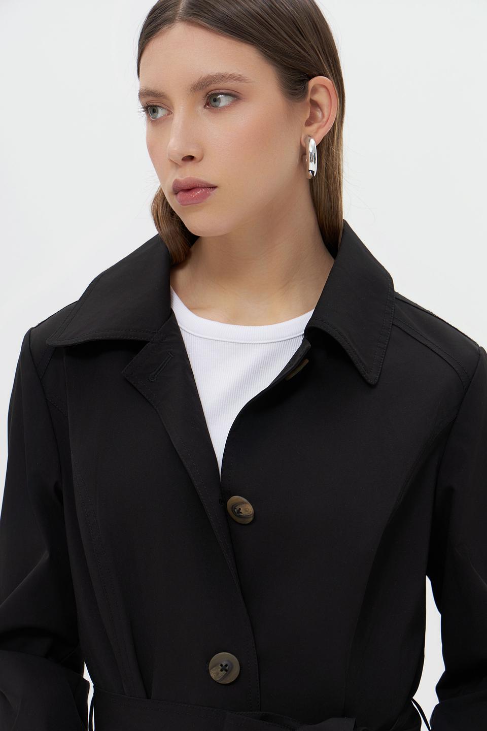 Плащ District классический чёрный