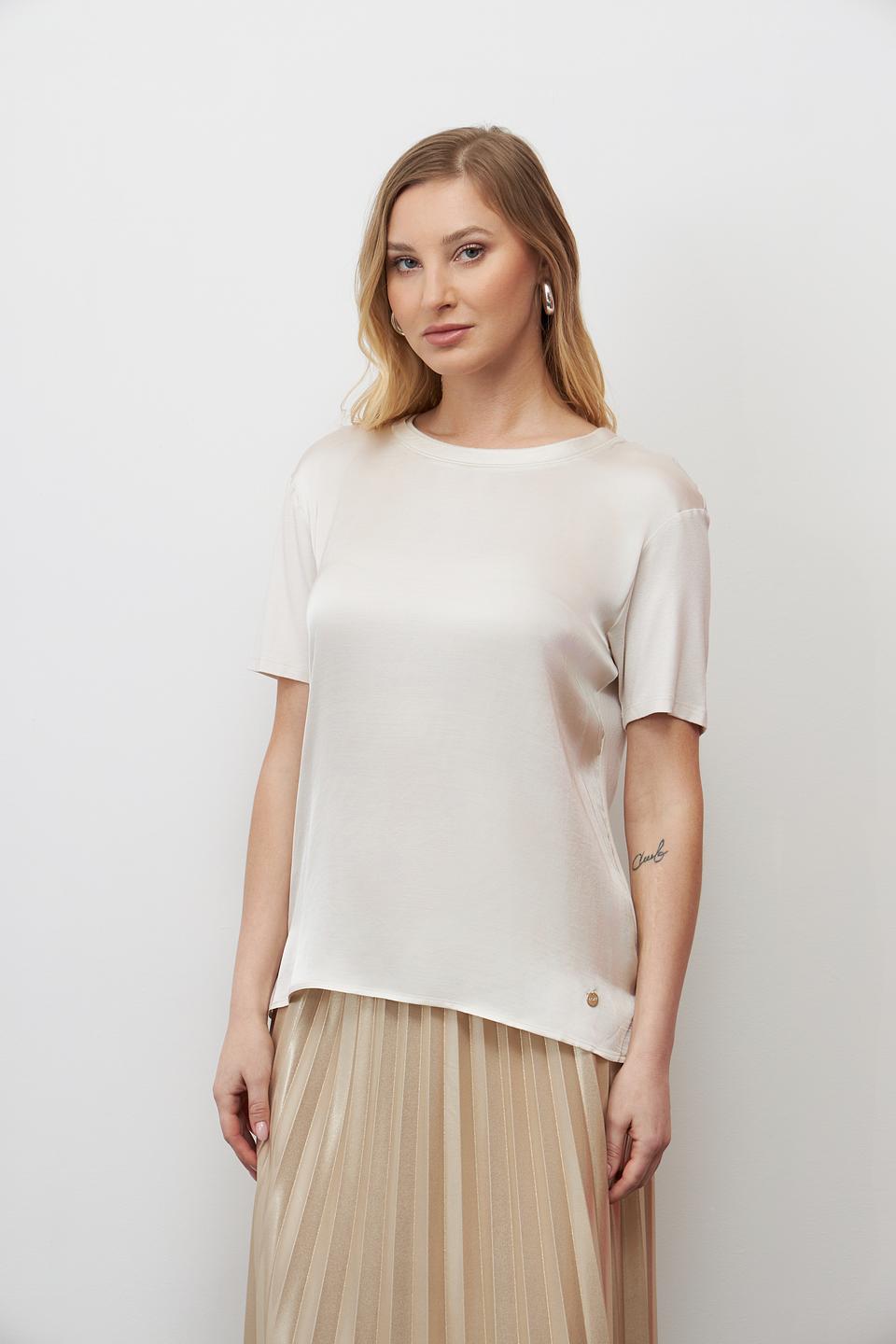 Блуза Lecomte бежевая с коротким рукавом