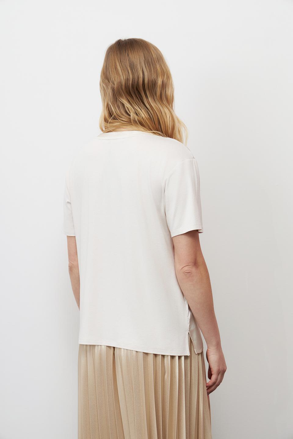 Блуза Lecomte бежевая с коротким рукавом