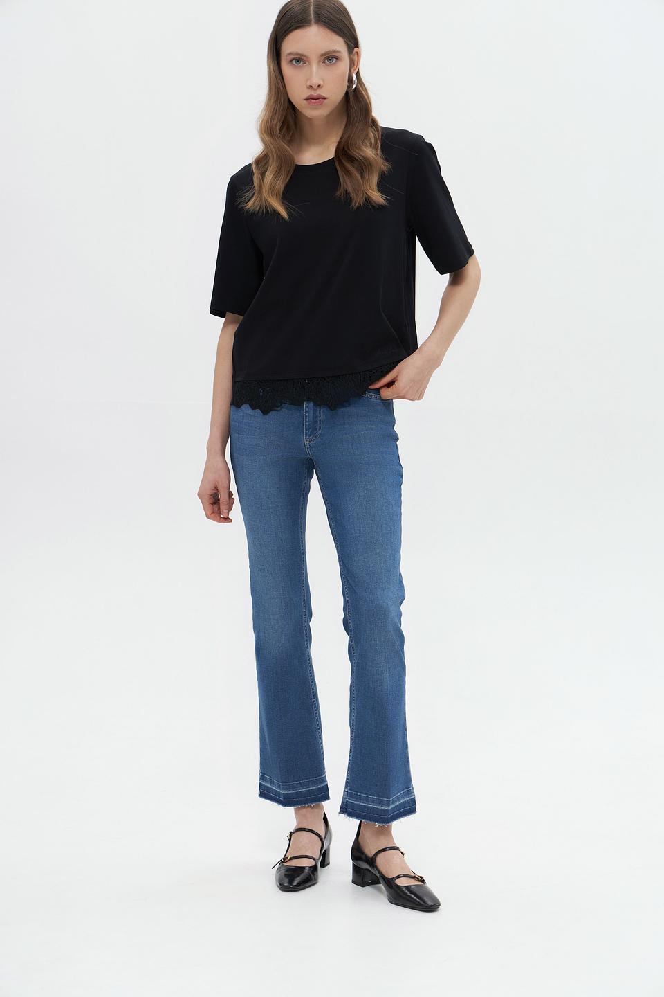 Футболка Marc Cain с кружевом чёрная