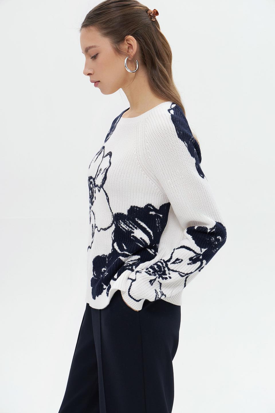 Пуловер Monari с цветочным принтом