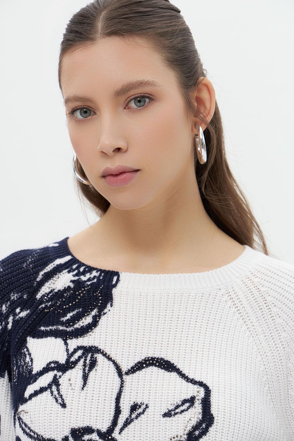 Пуловер Monari с цветочным принтом