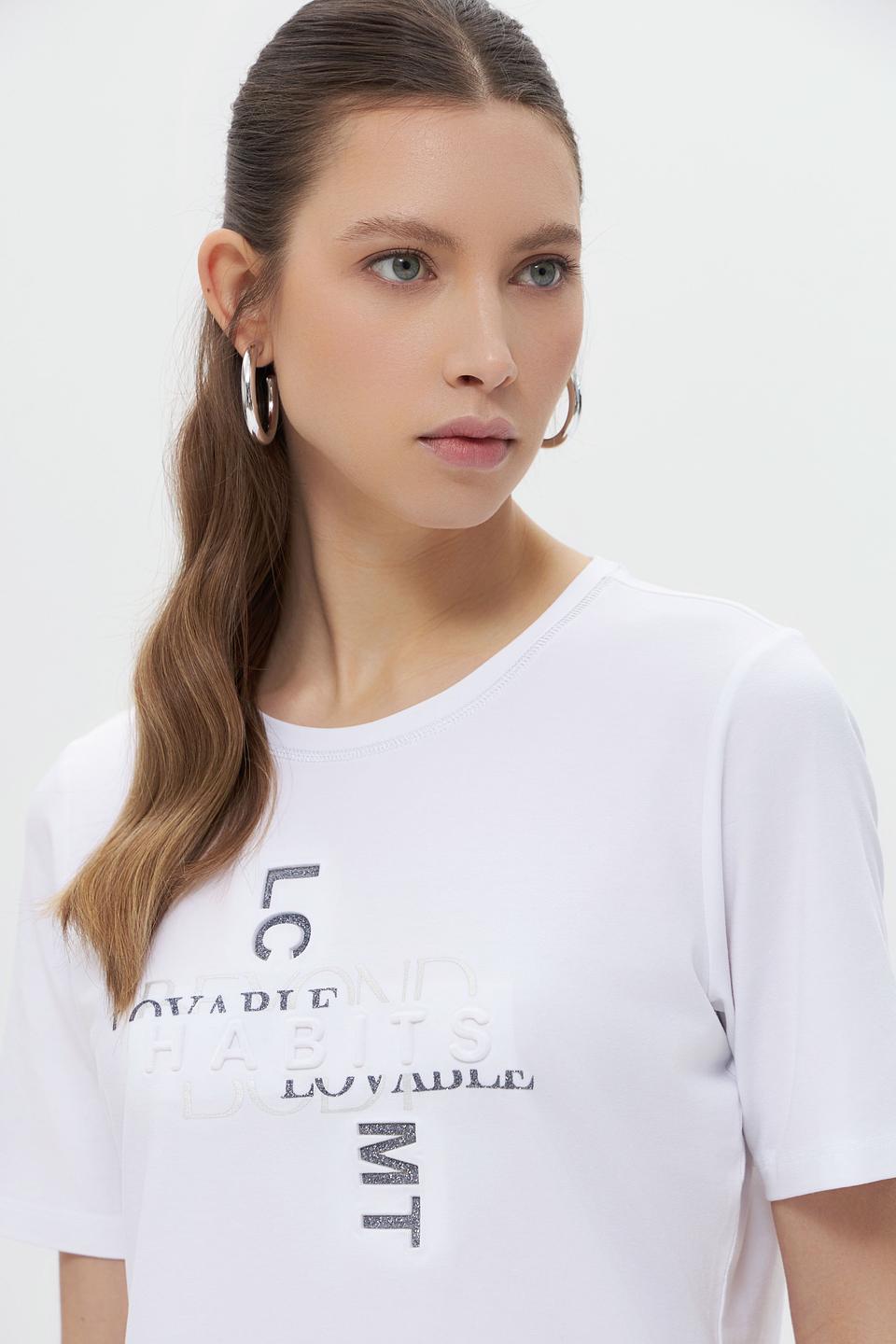 Футболка Lecomte с логотипом белая