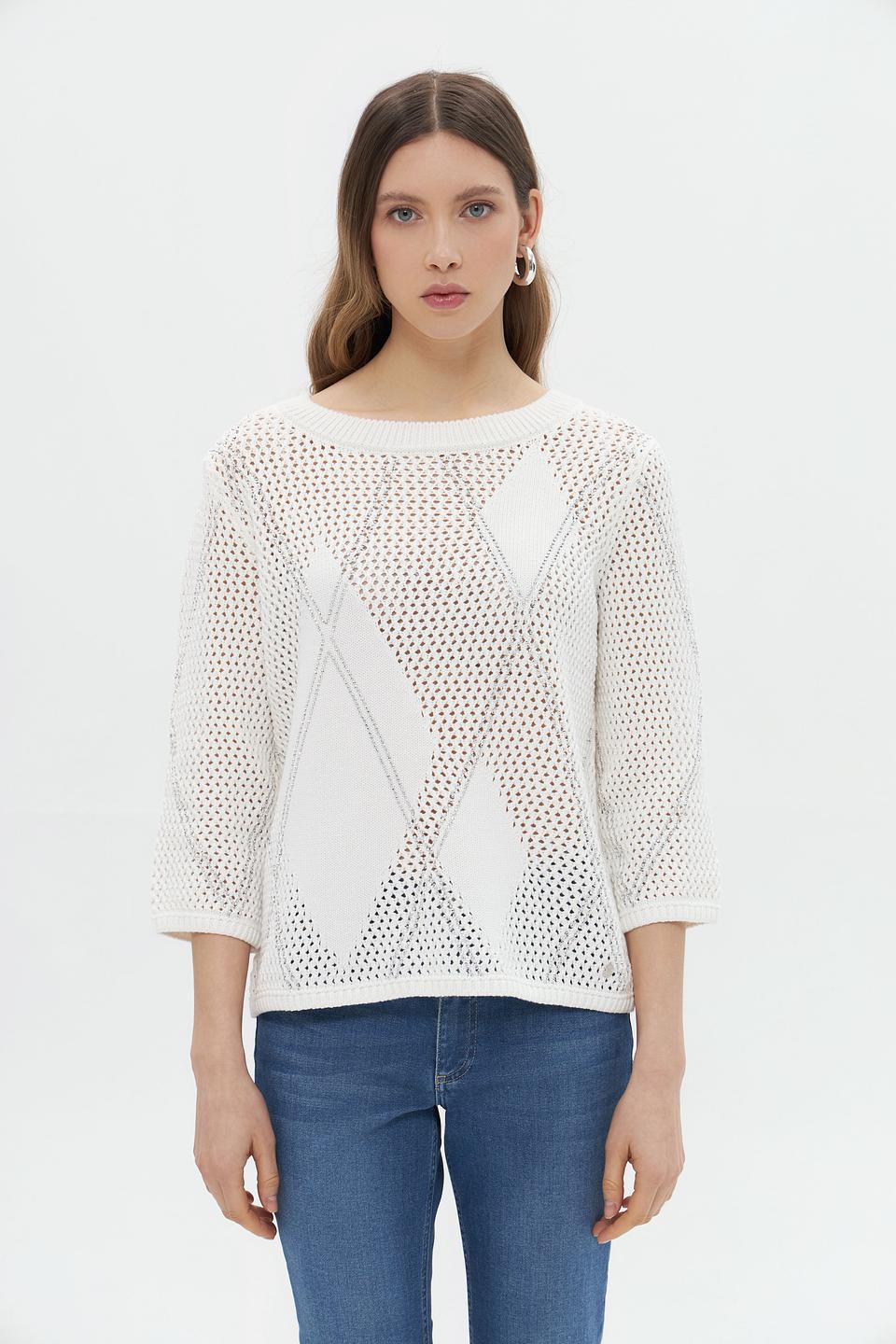 Пуловер Monari ажурный белый