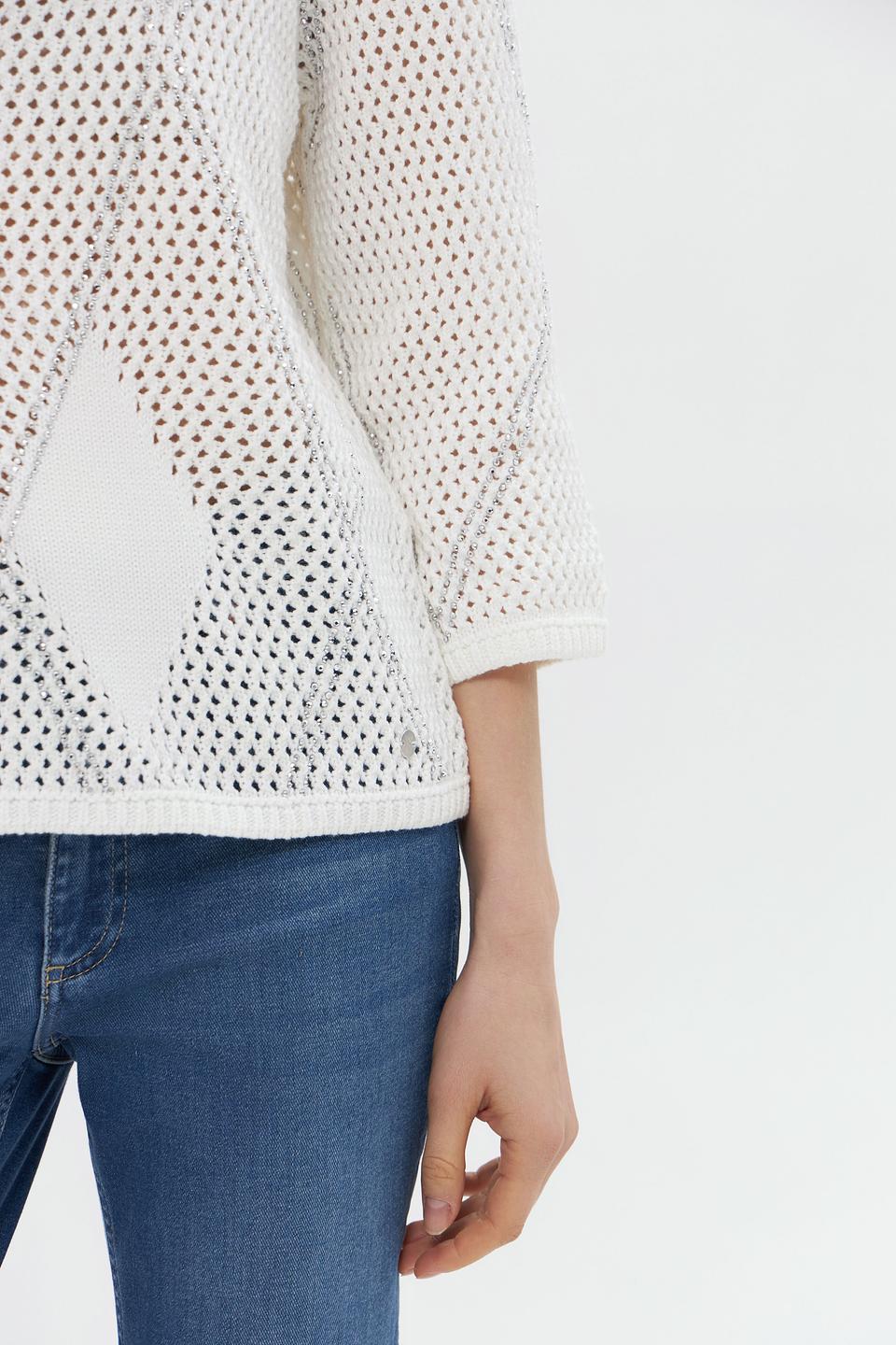 Пуловер Monari ажурный белый