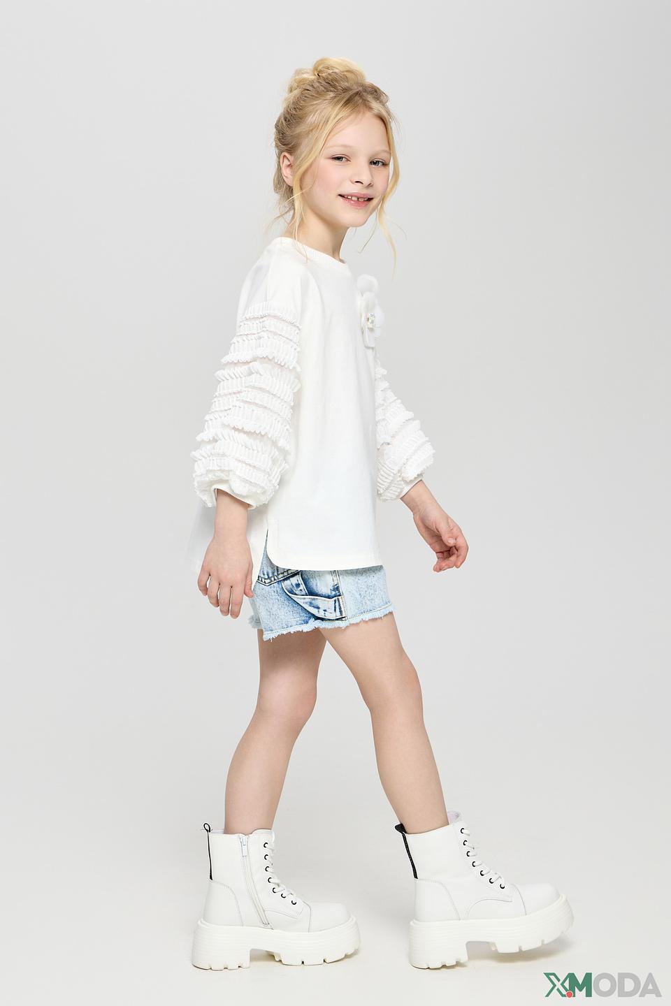 Белая детская футболка Choupette с отделкой на рукавах