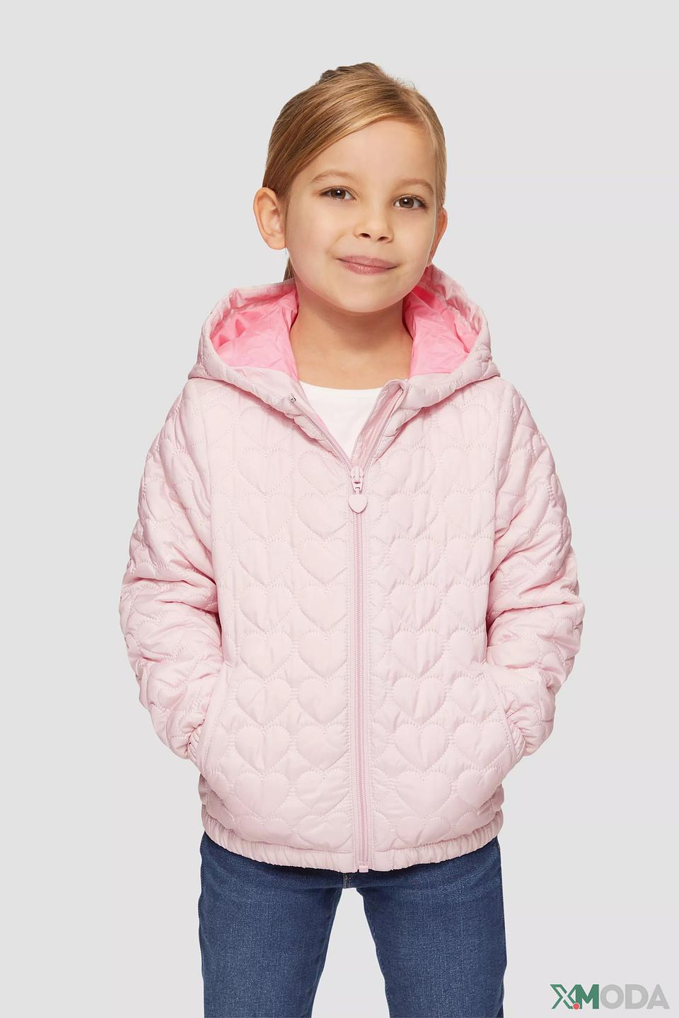 Куртка s.Oliver детская розовая со стегаными сердцами