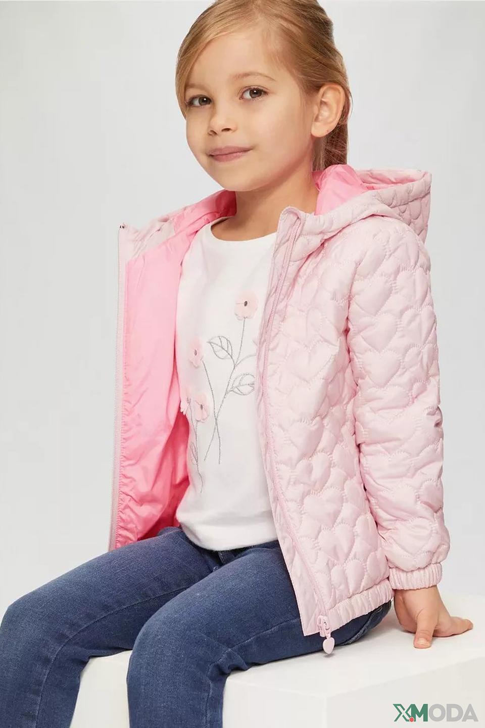 Куртка s.Oliver детская розовая со стегаными сердцами
