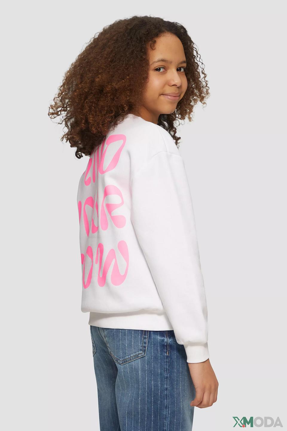 Толстовка s.Oliver дев. с принтом белый